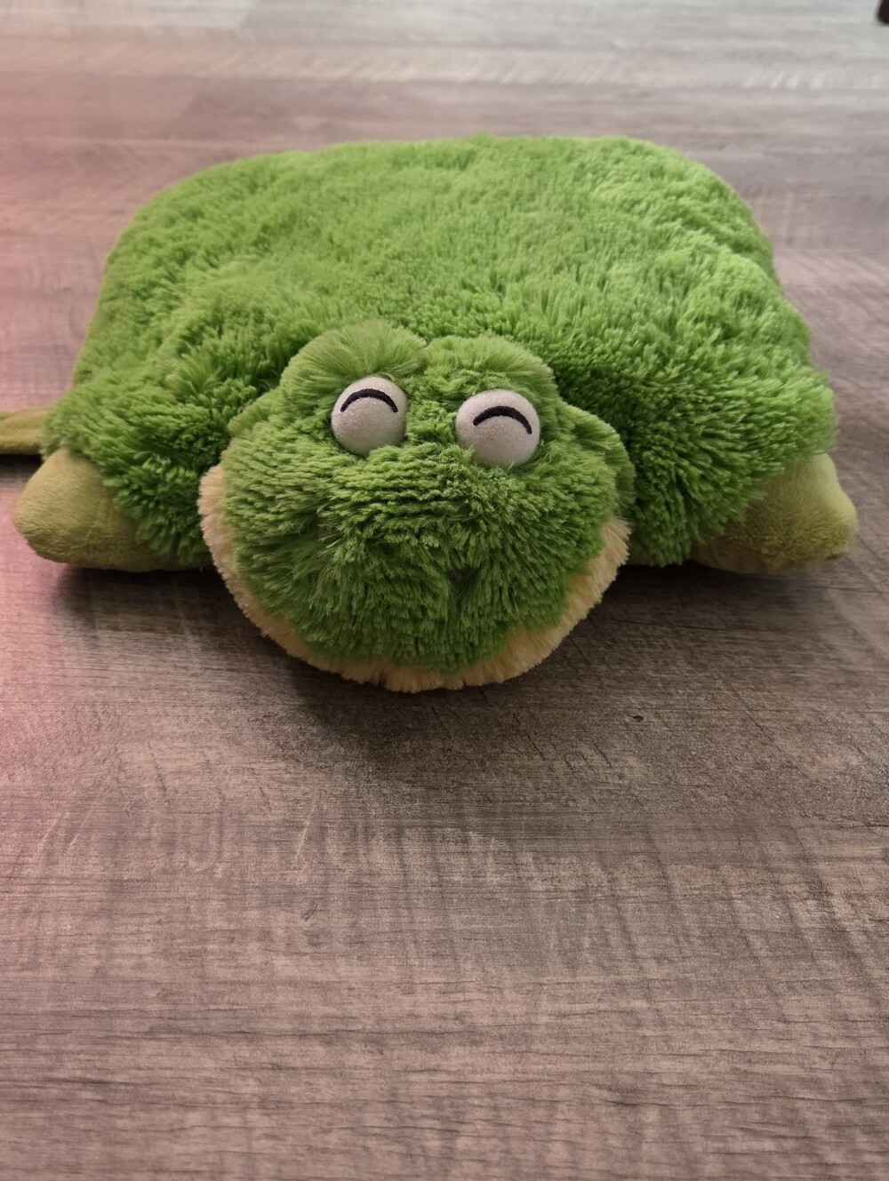 Green Plush Frog Stuffed Animal Pillow - Soft Kids Toy